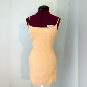 Nude slip mini dress